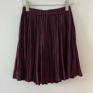 Wilfred/Aritzia maroon pleated skirt